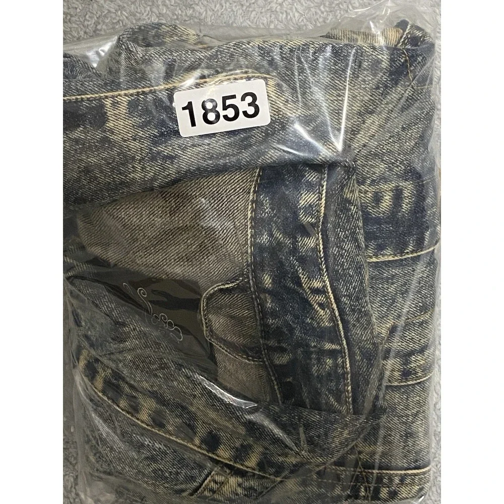 Louise Paris Mens Denim Vest Sz 3X Good Vibes Print On Back